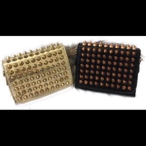 🔮Gold/Black studded crossbody evening purses